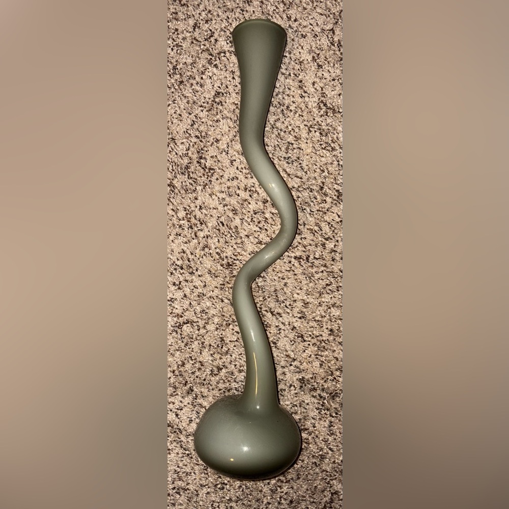 Vintage Smoked Cased Art Glass 17" TALL Hand Blown Corkscrew Bud Vase